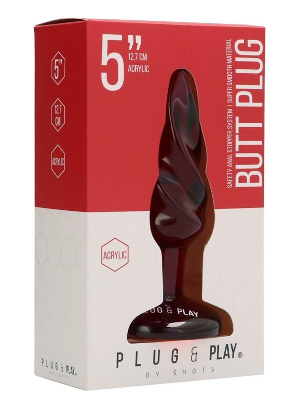 Красная витая анальная пробка Rounded 5 Inch (12,7 см)