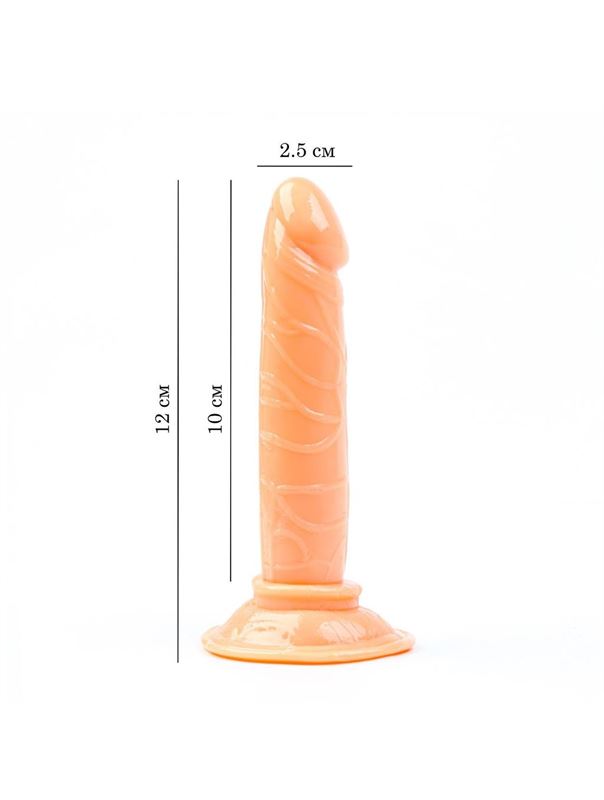 Телесный анальный фаллоимитатор на присоске (12 см)