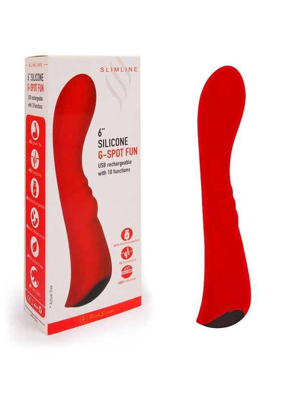 Красный вибратор 6" Silicone G-Spot Fun (19,1 см)