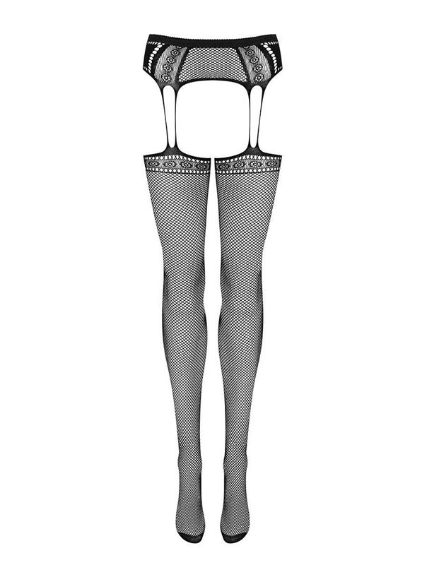 Чулки-сетка с поясом