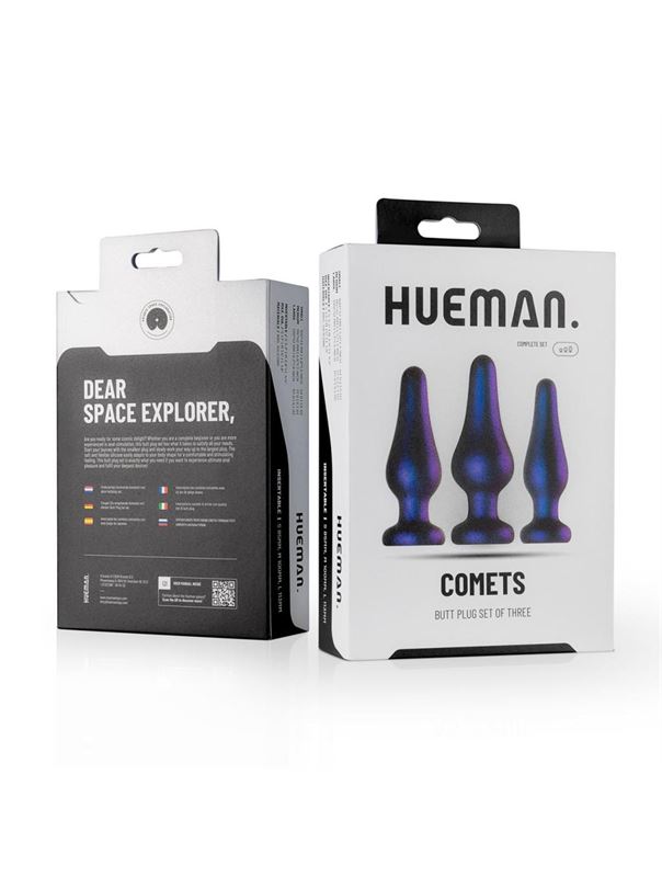 Набор из 3 фиолетовых анальных пробок Comets Butt Plug Set