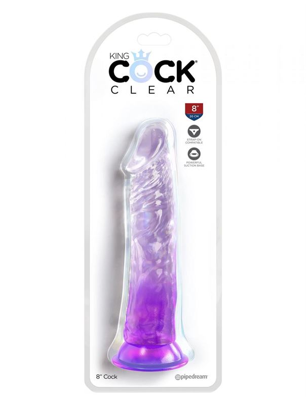 Фиолетовый фаллоимитатор без мошонки на присоске 8’’ Cock (21,8 см)