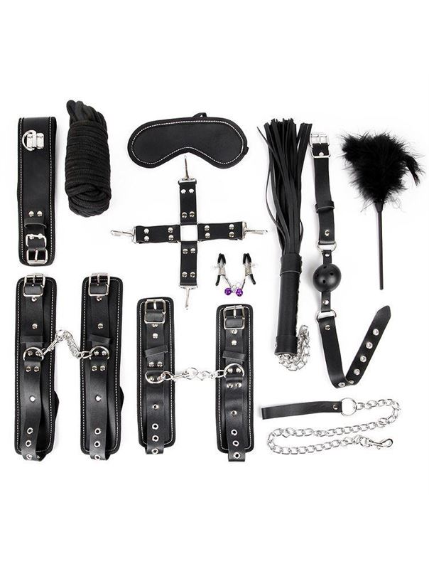Изысканный черный набор БДСМ Bondage Kits