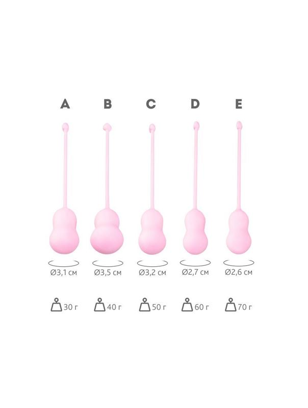 Набор из 5 розовых вагинальных шариков Tulips