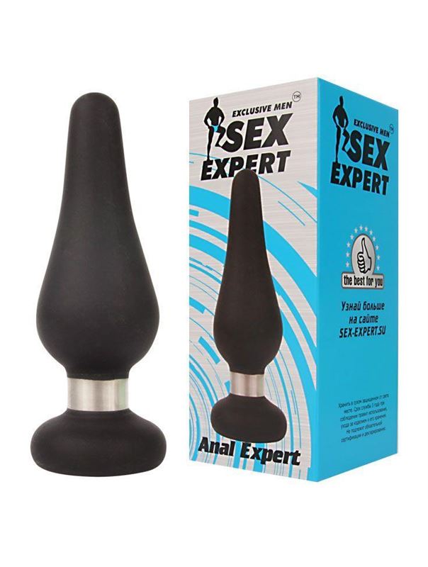 Черная конусовидная анальная пробка (11,5 см)