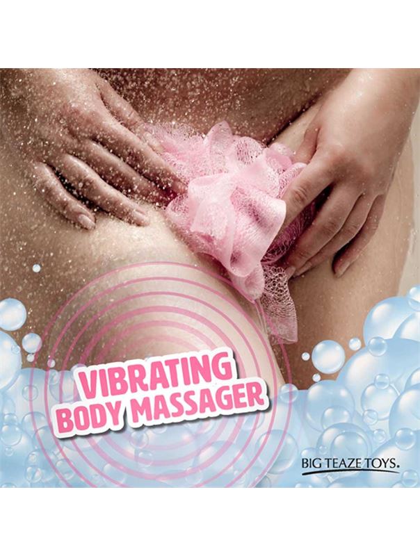 Розовая губка для ванны с вибропулей Vibrating Bath Sponge