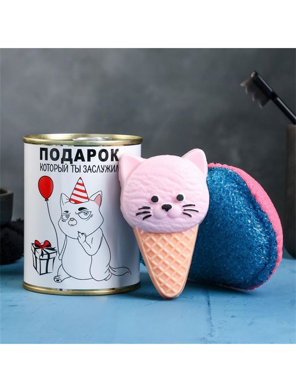 Набор в консервной банке «Подарок, который ты заслужил»: мыло и мочалка