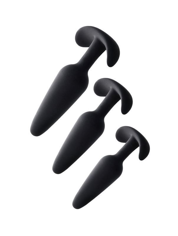 Набор из 3 черных анальных втулок Eridani