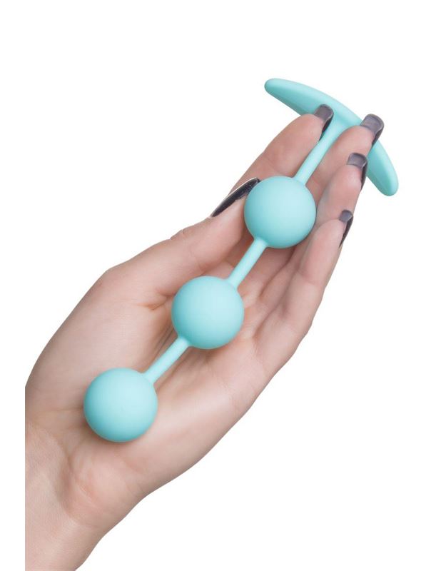 Мятные анальные шарики на сцепке Triplex (15 см)