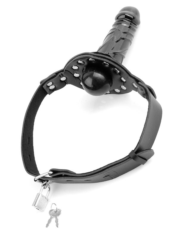 Кляп с фаллоимитатором Deluxe Ball Gag with Dildo (13 см)