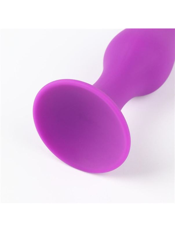 Фиолетовая коническая силиконовая анальная пробка Soft (13 см)