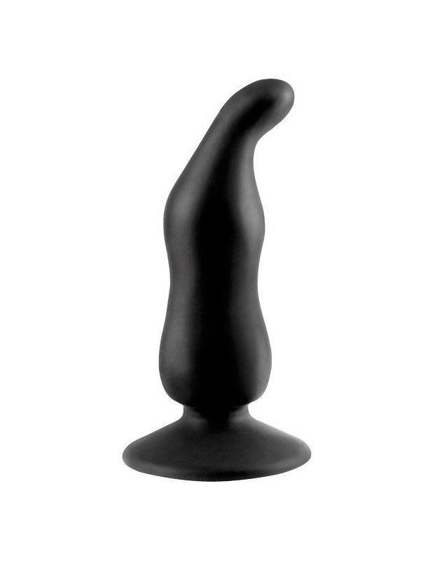 Черная силиконовая анальная втулка с тонким кончиком (9,5 см)