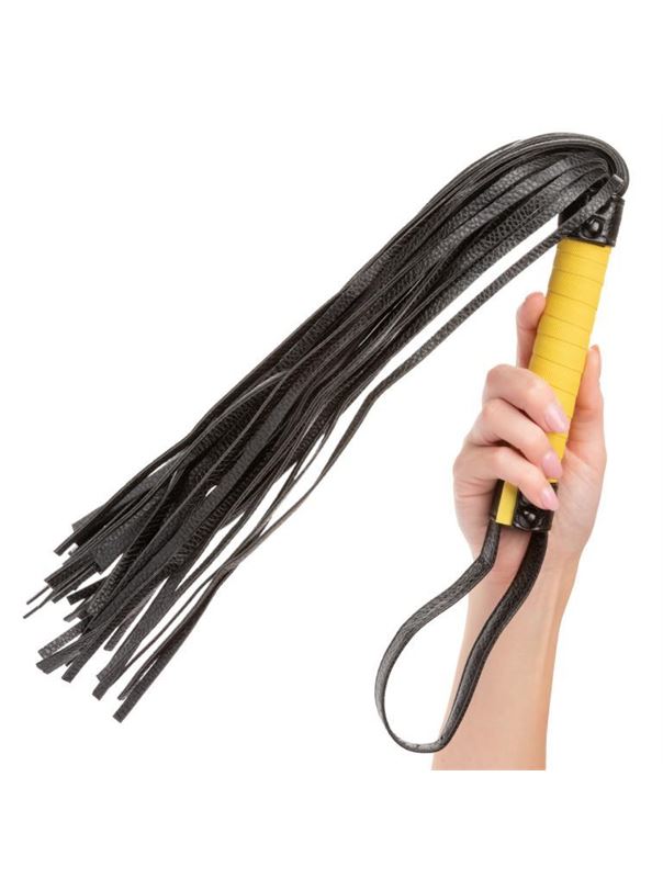 Черная плеть с желтой рукоятью Boundless Flogger (69,25 см)