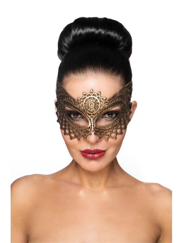 Золотистая карнавальная маска Фейт