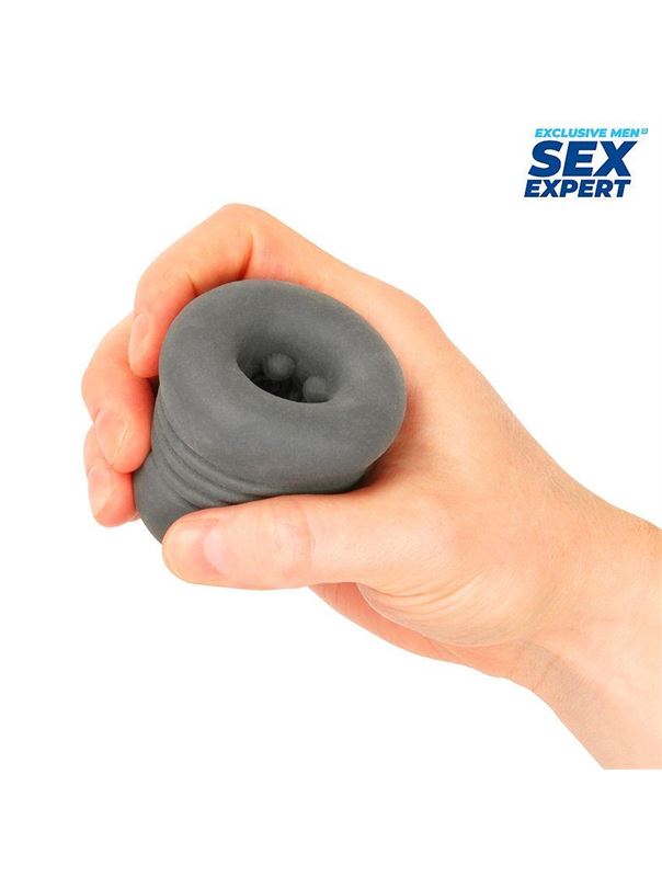 Серый эластичный мини-мастурбатор
