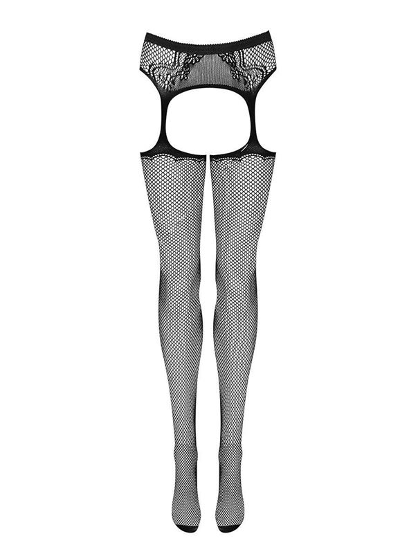 Чулки в сетку на эластичном поясе
