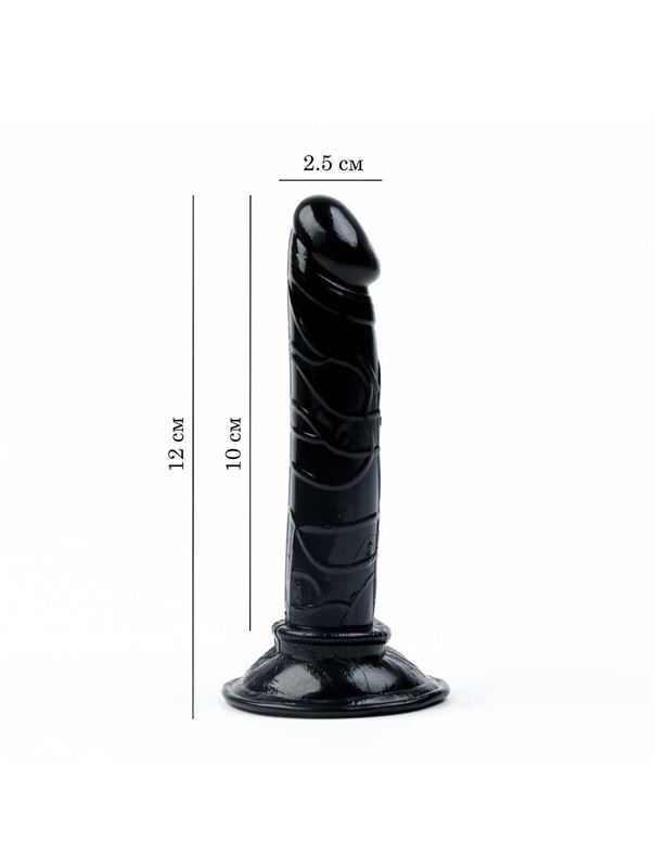 Черный анальный фаллоимитатор на присоске (12 см)