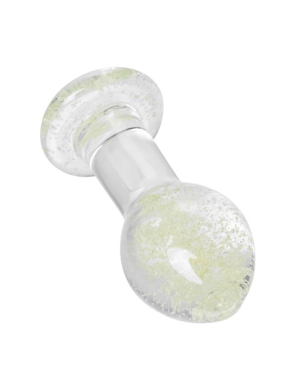 Прозрачная, светящаяся в темноте анальная пробка (6,5 см)