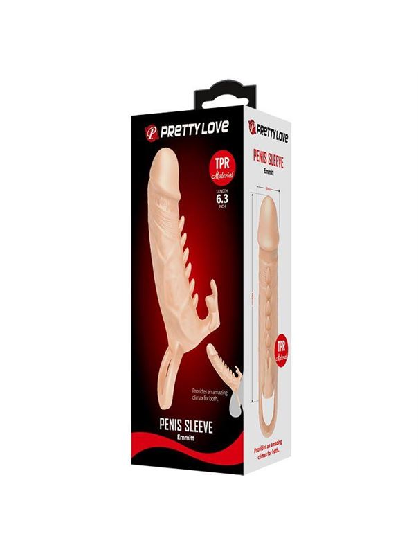 Телесная удлиняющая насадка Penis Sleeve Emmitt (17 см)