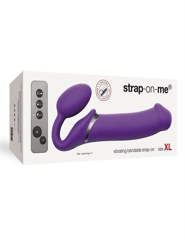 Фиолетовый безремневой вибрострапон Silicone Bendable Strap-On - размер XL
