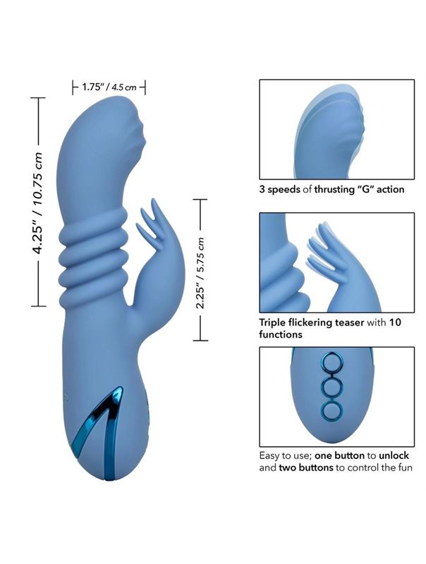 Голубой вибромассажер кролик Santa Cruz Coaster