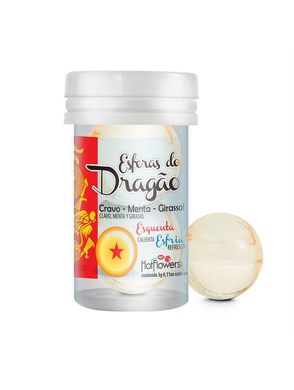 Интимный гель Esferas do Dragao Hot Ball с охлаждающе-разогревающим эффектом (2 шарика по 3 гр.)
