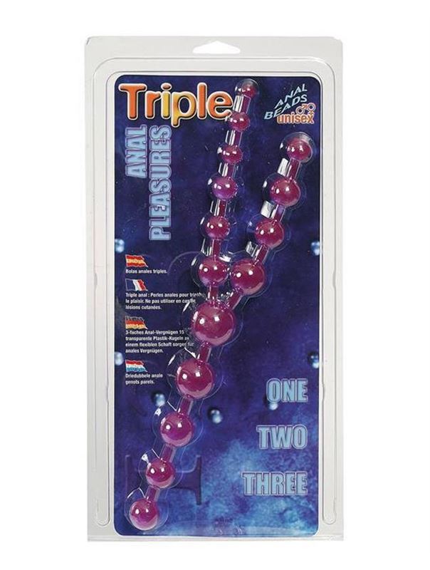 Цепочка фиолетовых анальных шариков Triple (31 см)