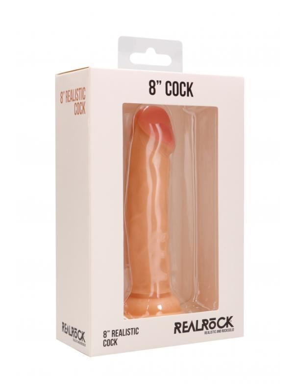 Телесный фаллоимитатор RealRock 8' Realistic Cock (20 см)