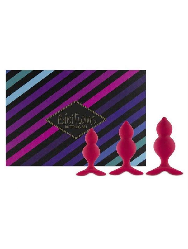 Набор из 3 розовых анальный пробок Bibi Twin Butt Plug Set