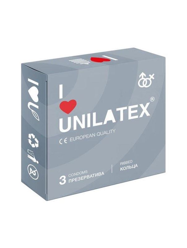 Презервативы с рёбрами Unilatex Ribbed - 3 шт.