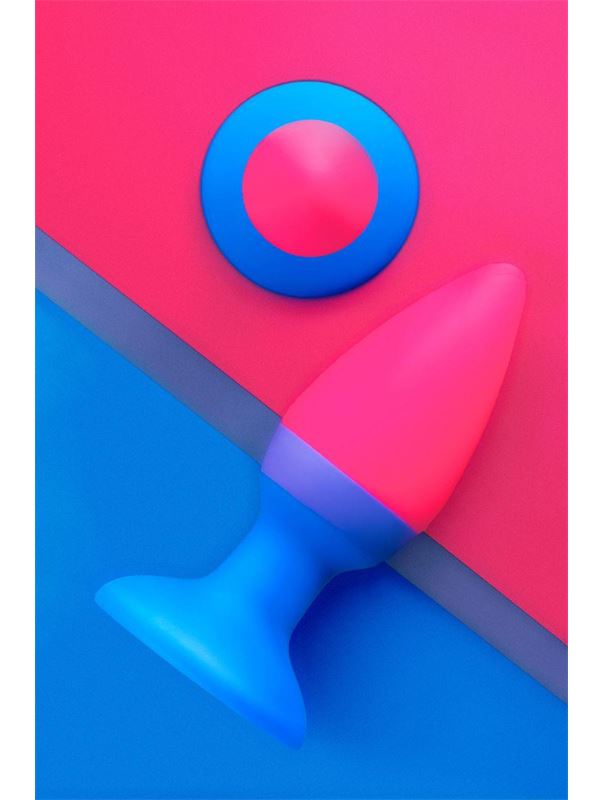 Сине-розовая анальная пробка Reed (10 см)