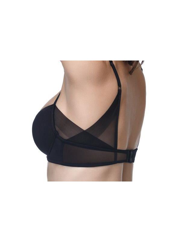 Бюстгальтер-балконет из микрофибры и сетки