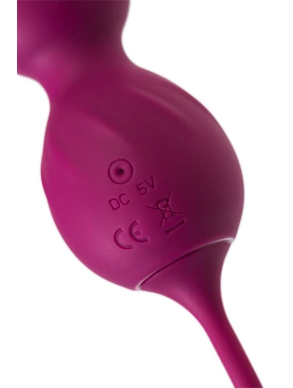 Бордовые вагинальные шарики Moussy с вибрацией и пультом ДУ