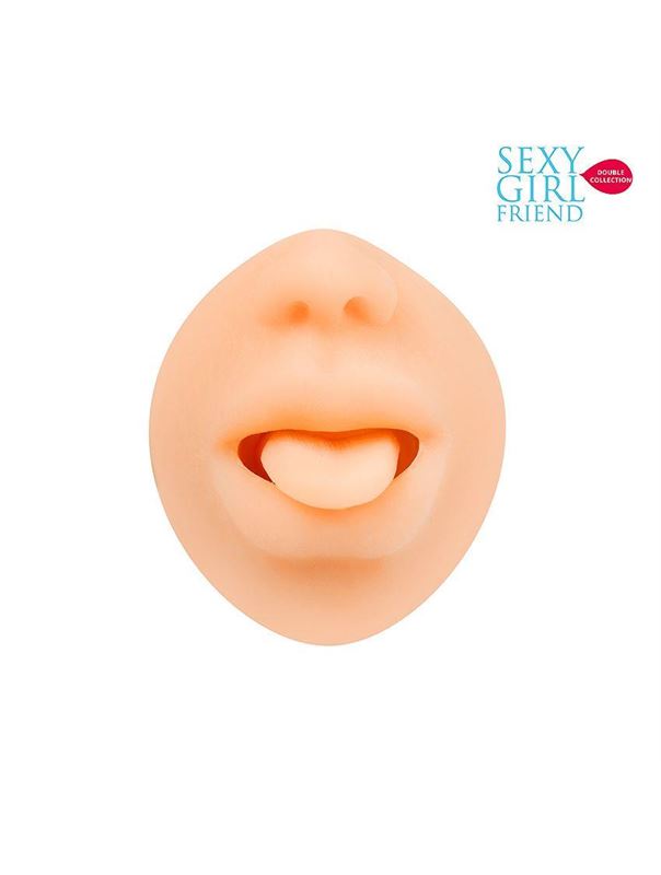 Телесный мастурбатор ротик с высунутым язычком