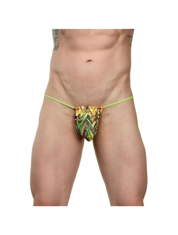 Мужские трусы-стринги с зигзагообразным принтом