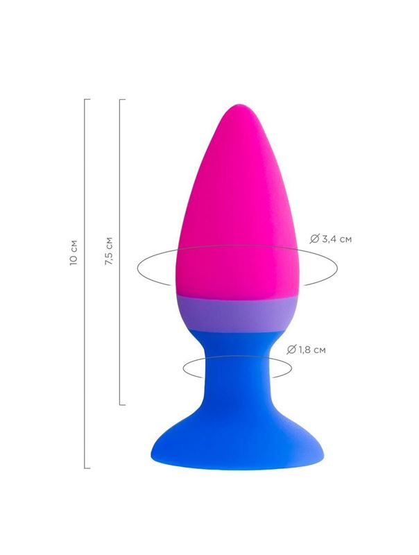 Сине-розовая анальная пробка Reed (10 см)