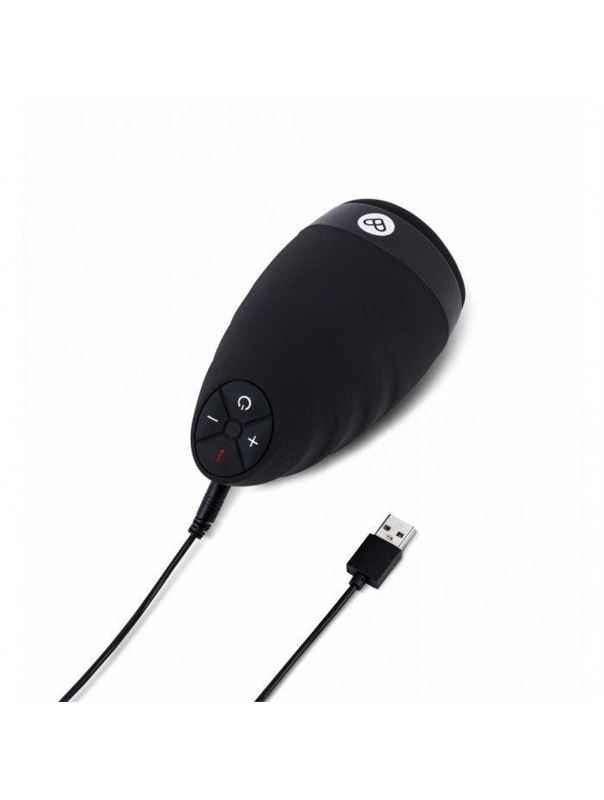 Черный мастурбатор для мужчин с подогревом и вибрацией