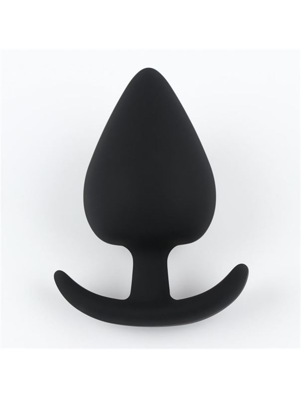 Черная силиконовая анальная пробка Soft-touch (5,3 см)