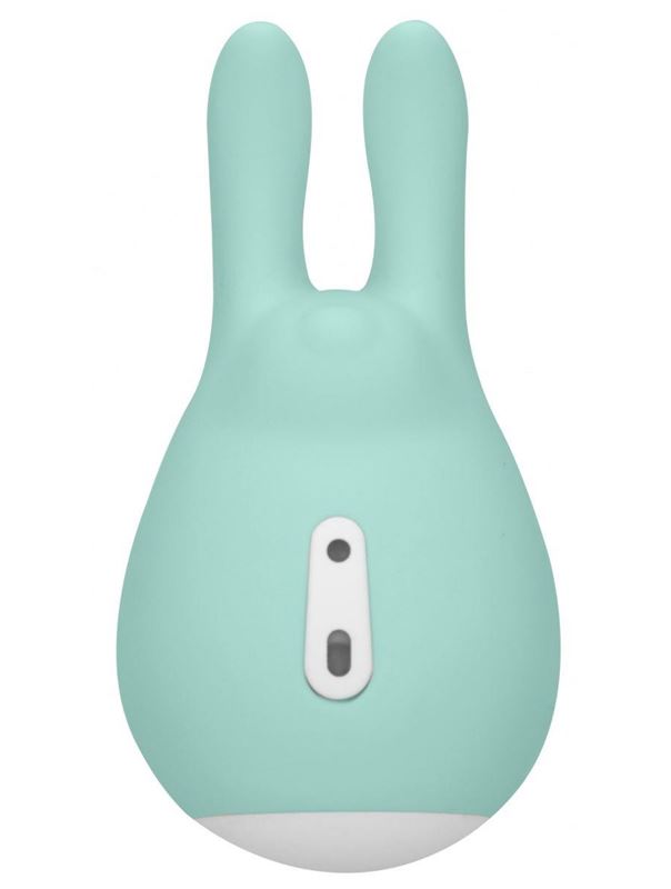 Зеленый клиторальный стимулятор Love Bunny с ушками - 9,5 см.