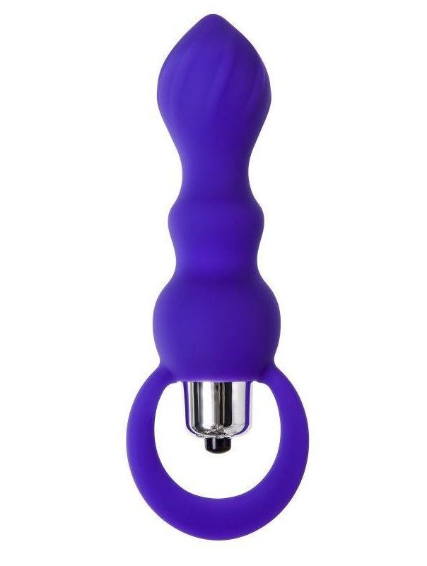 Фиолетовая анальная вибровтулка Curvy (14 см)