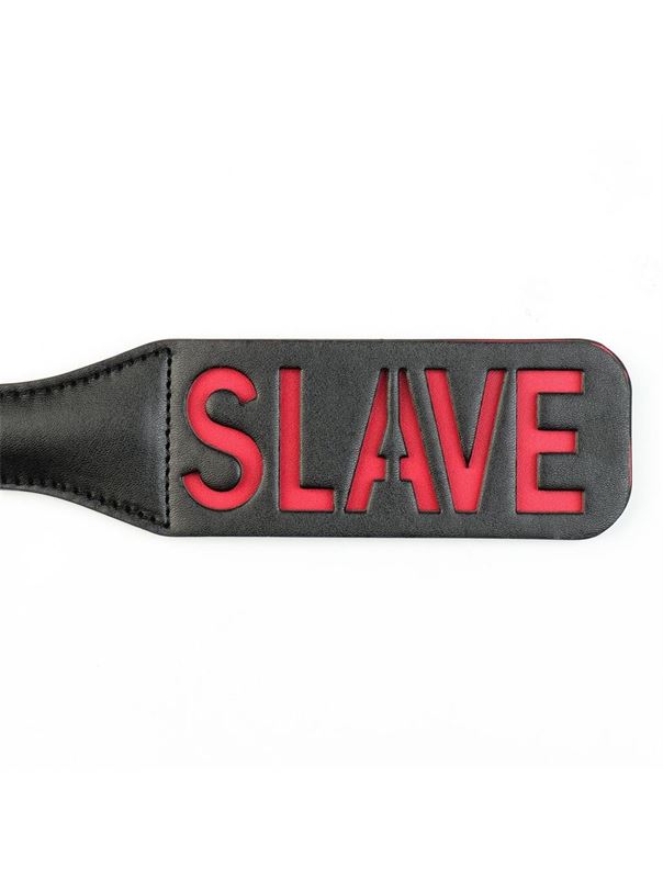 Черная гладкая шлепалка SLAVE (38 см)
