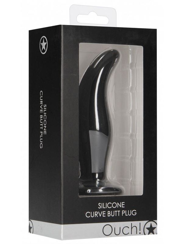 Черная анальная пробка Curve Butt Plug (11,4 см)