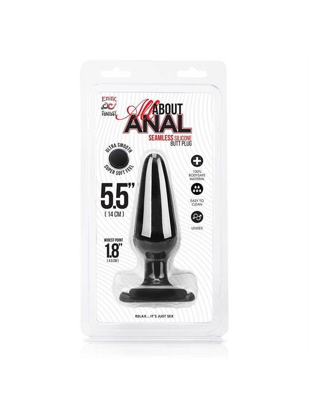 Черный анальный плаг из силикона (14 см)