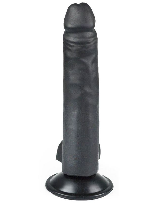 Черный фаллоимитатор реалистик на присоске (16,5 см)