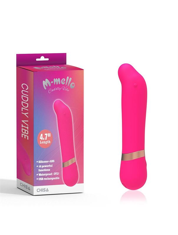 Розовый мини-вибратор для массажа G-точки Cuddly Vibe (11,9 см)