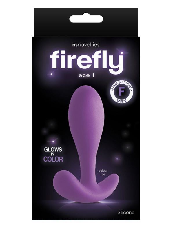 Фиолетовая силиконовая анальная пробка Firefly - Ace I Plug (10,2 см)