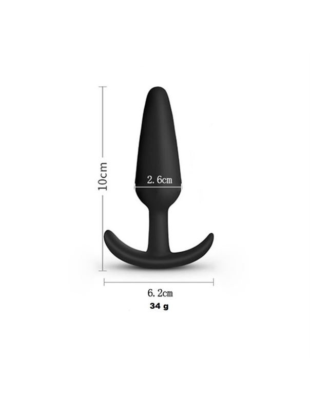 Черная силиконовая анальная пробка Soft-touch (10 см)