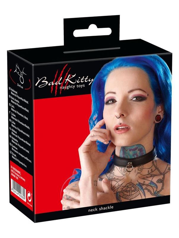 Чёрный ошейник Bad Kitty Bondage Collar