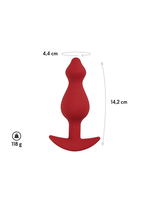 Бордовая анальная пробка Libra L (14,2 см)