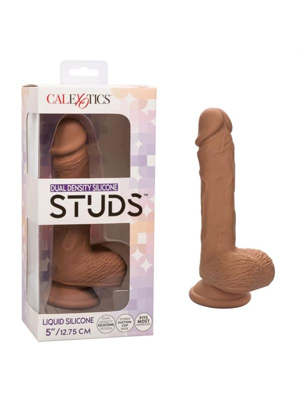 Коричневый фаллоимитатор 5" Dual Density Silicone Studs (17,75 см)